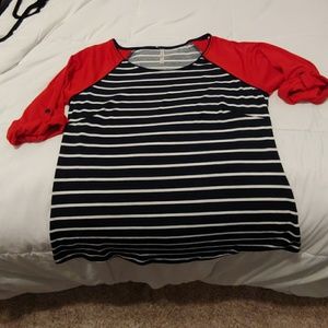 Red white and blue top